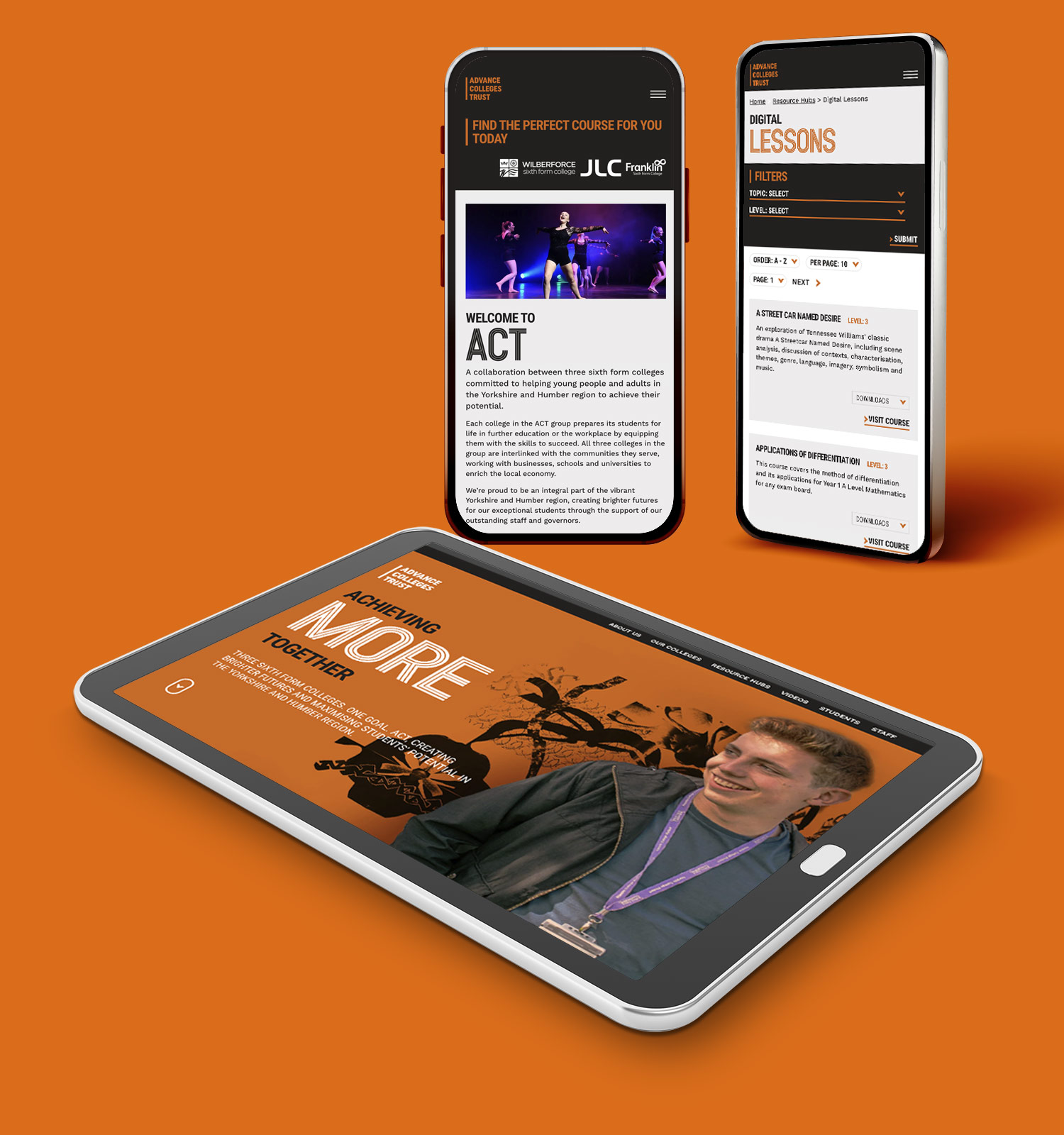 Advance Colleges Trust: WordPress website design & development