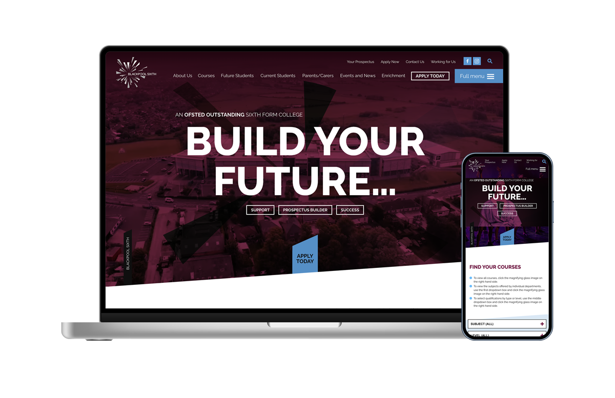 Blackpool Form College: Custom WordPress website