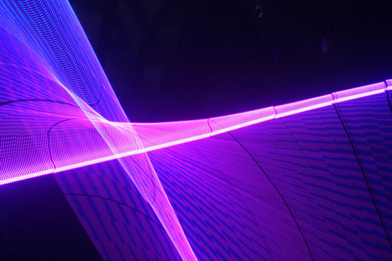 Purple lights in geometric shape