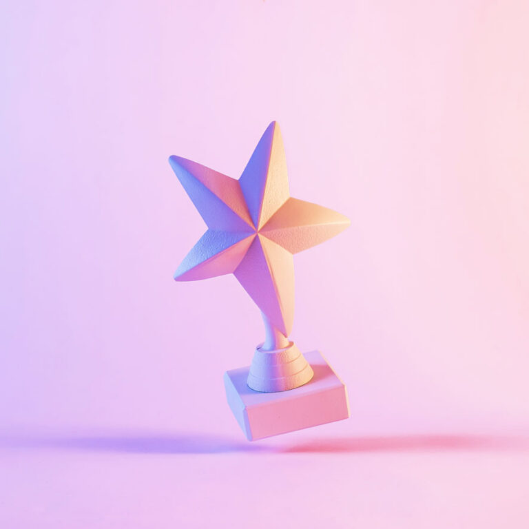 star trophy award in pink and blue gradient